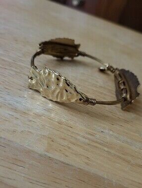 Bourbon And Bowties Gold Plated Copper Arrowhead Wire Wrapped Bangle